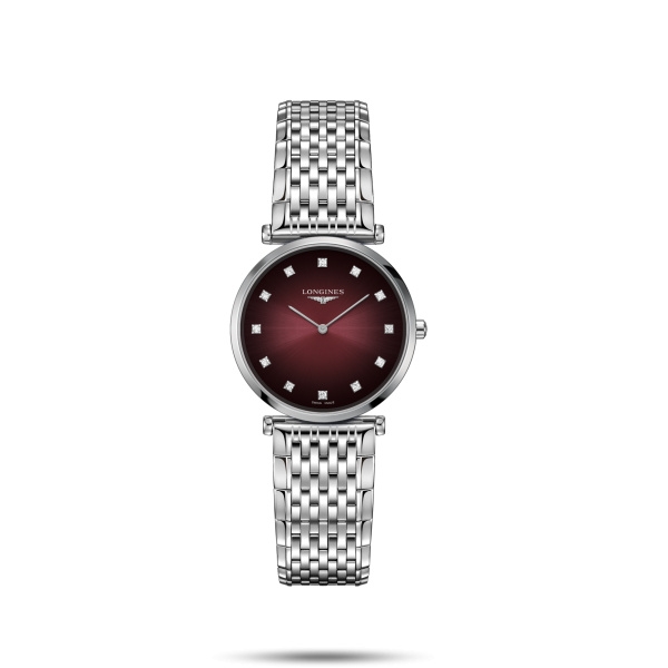 Longines L4.512.4.91.6 : La Grande Classique Quartz 29 Stainless Steel / Red / Bracelet
