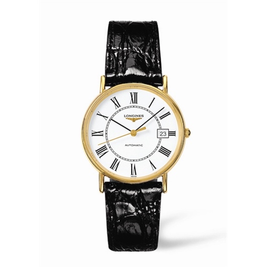 Longines L4.721.2.11.2 : Presence 34.5 Automatic Yellow Roman