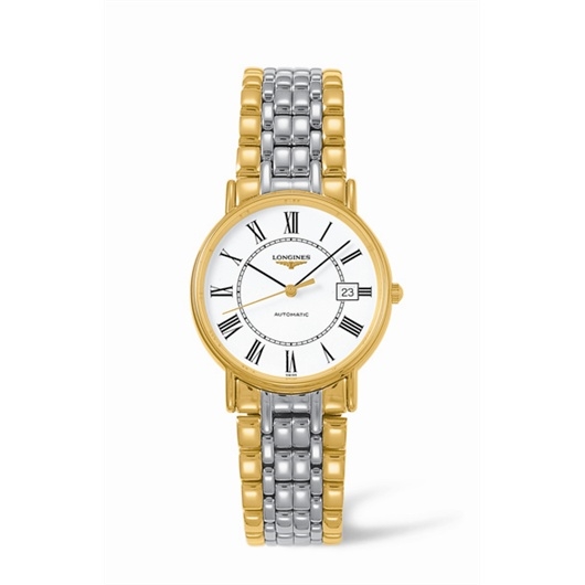 Longines L4.721.2.11.7 : Presence 34.5 Automatic Yellow Roman Bracelet Two Tone