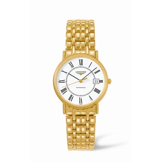 Longines L4.721.2.11.8 : Presence 34.5 Automatic Yellow Roman Bracelet