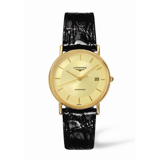 Longines L4.721.2.42.2 : Presence 34.5 Automatic Yellow Stick Yellow