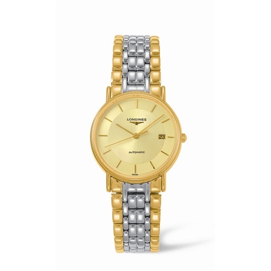 Longines L4.721.2.42.7 : Presence 34.5 Automatic Yellow Stick Yellow Bracelet Two Tone