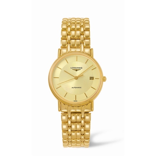 Longines L4.721.2.42.8 : Presence 34.5 Automatic Yellow Stick Yellow Bracelet