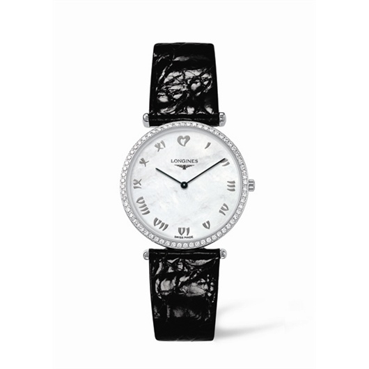 Longines L4.741.0.09.2 : La Grande Classique 33 Quartz Diamond Bezel Heart MOP