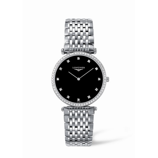 Longines L4.741.0.58.6 : La Grande Classique 33 Quartz Diamond Bezel Black Diamond