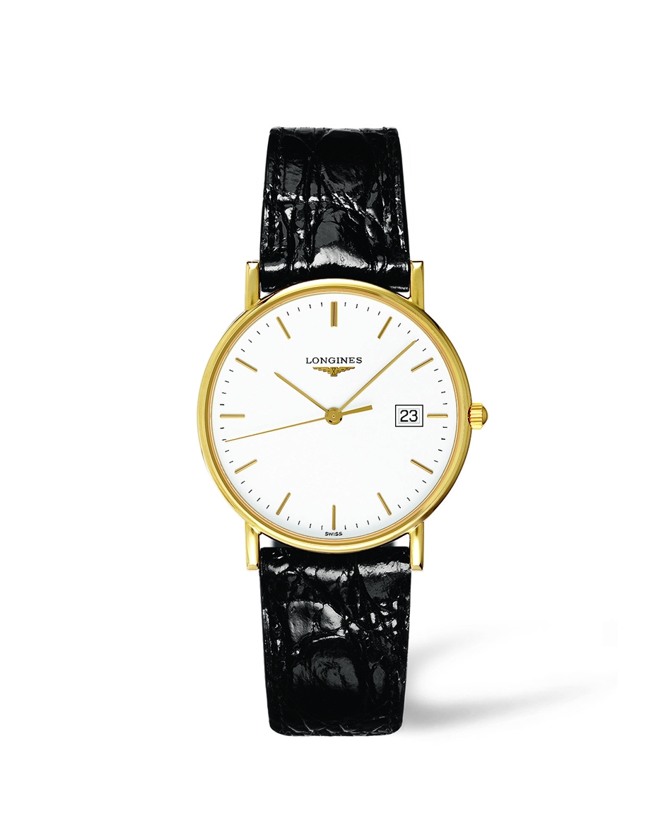 Longines L4.743.6.12.0 : Presence 33.5 Quartz Yellow Gold / White