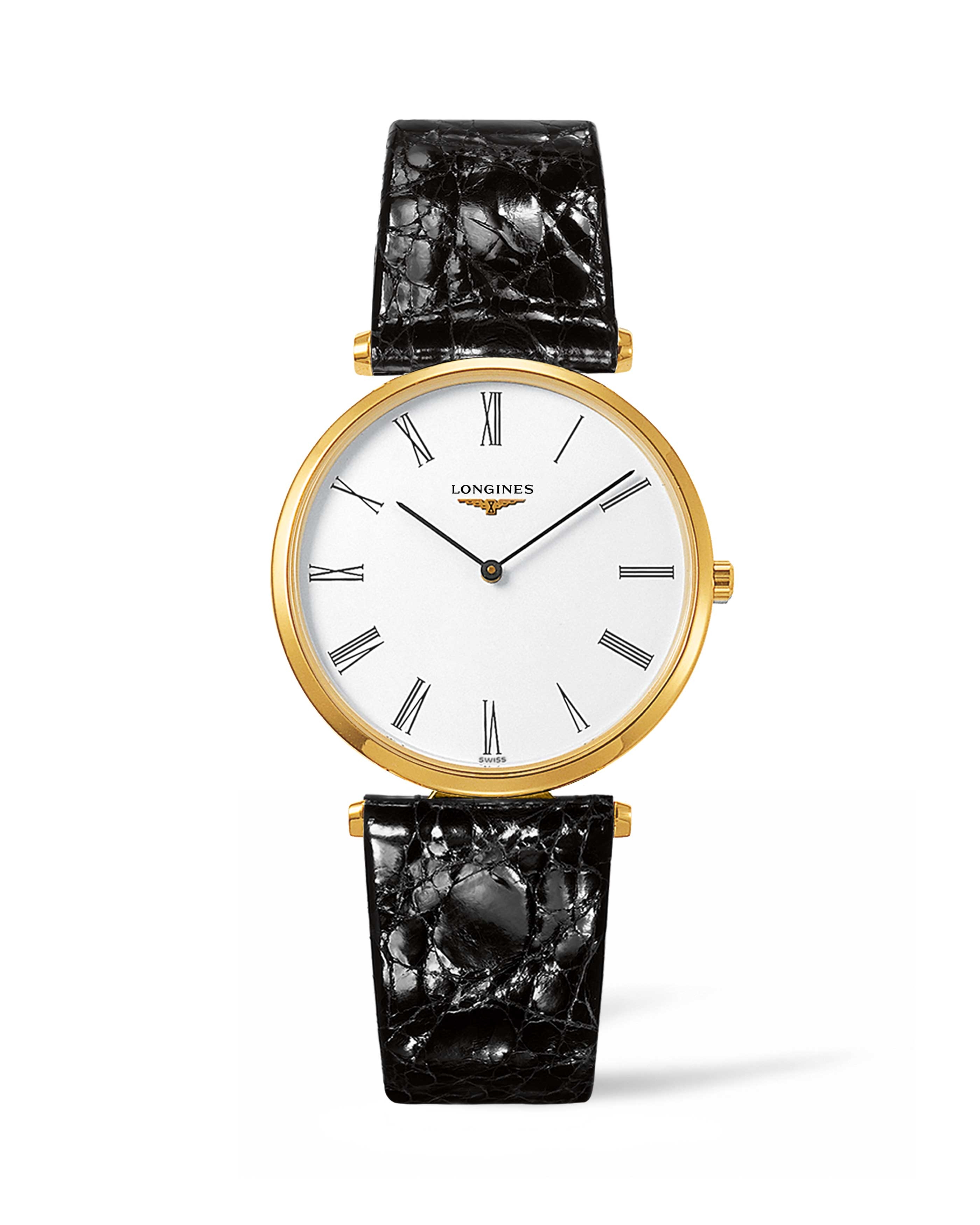Longines L4.755.2.11.2 : La Grandes Classique Quartz 36 PVD / White Roman / Strap