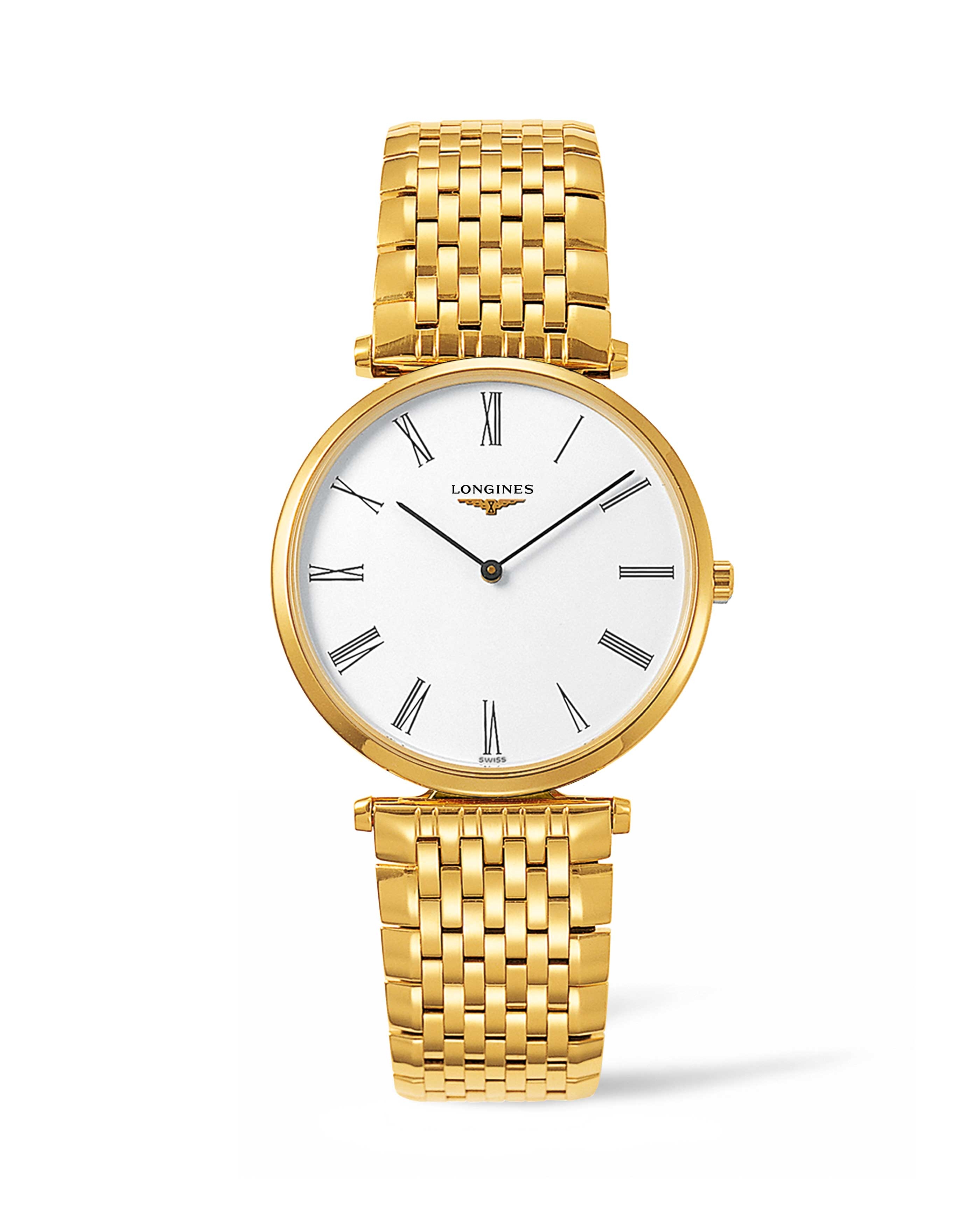 Longines L4.755.2.11.8 : La Grandes Classique Quartz 36 PVD / White Roman / Bracelet