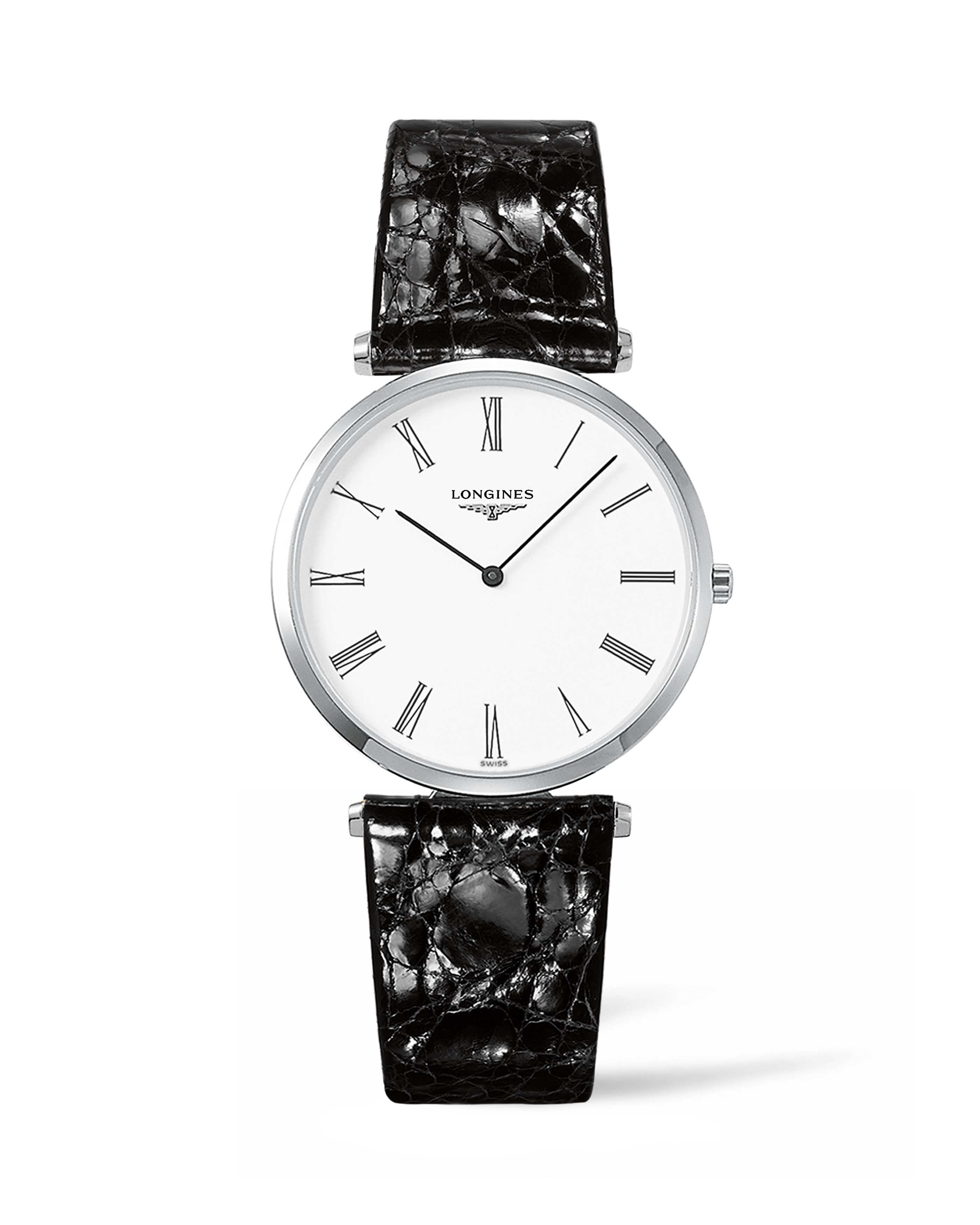 Longines L4.755.4.11.2 : La Grandes Classique Quartz 36 Stainless Steel / White-Roman / Strap