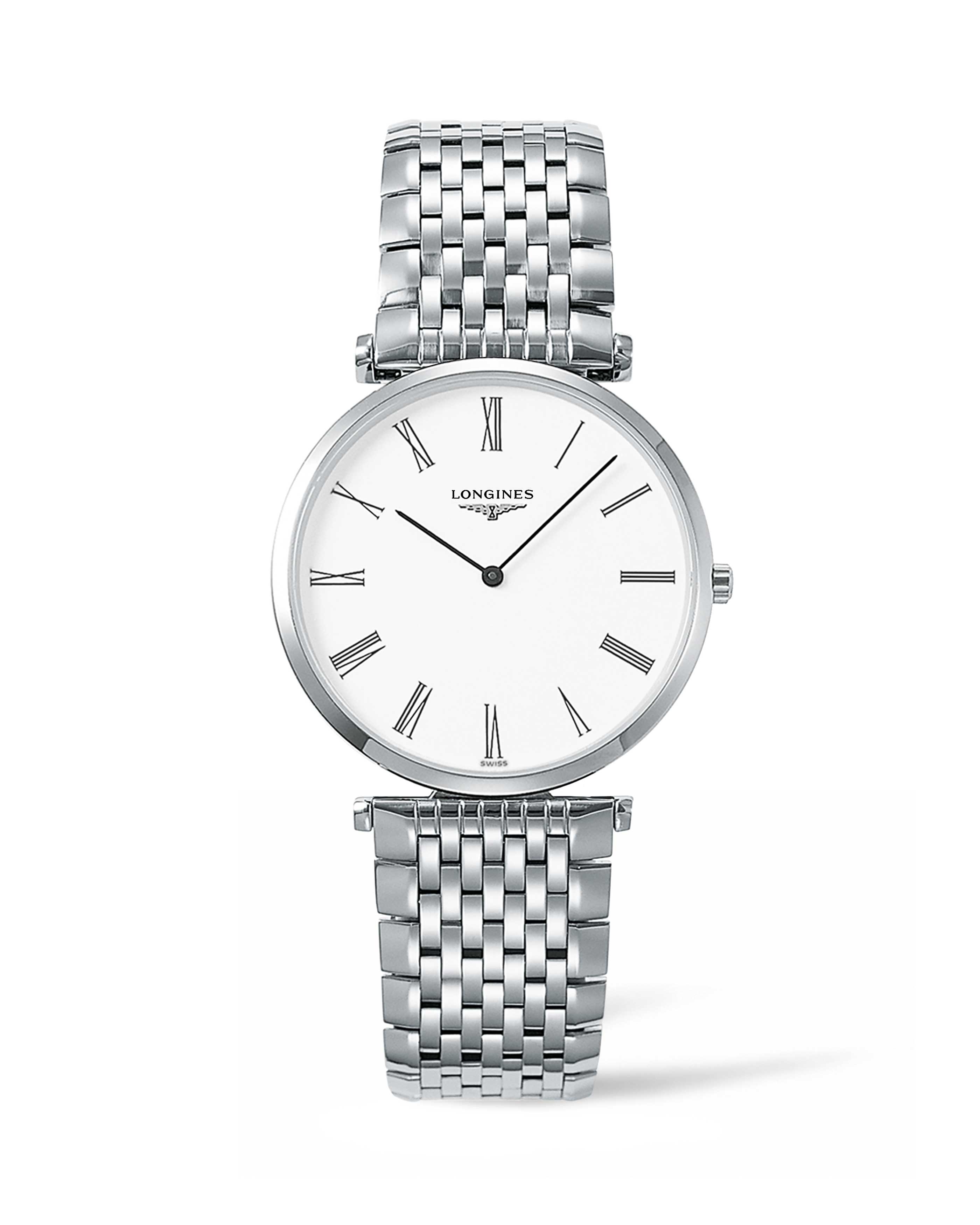 Longines L4.755.4.11.6 : La Grandes Classique Quartz 36  Stainless Steel / White Roman / Bracelet