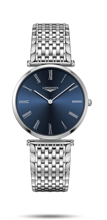 Longines L4.755.4.94.6 : La Grandes Classique Quartz 36 Stainless Steel / Blue-Roman / Strap