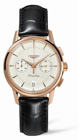Longines L4.756.8.72.2 : Flagship Heritage Chronograph Pink Gold