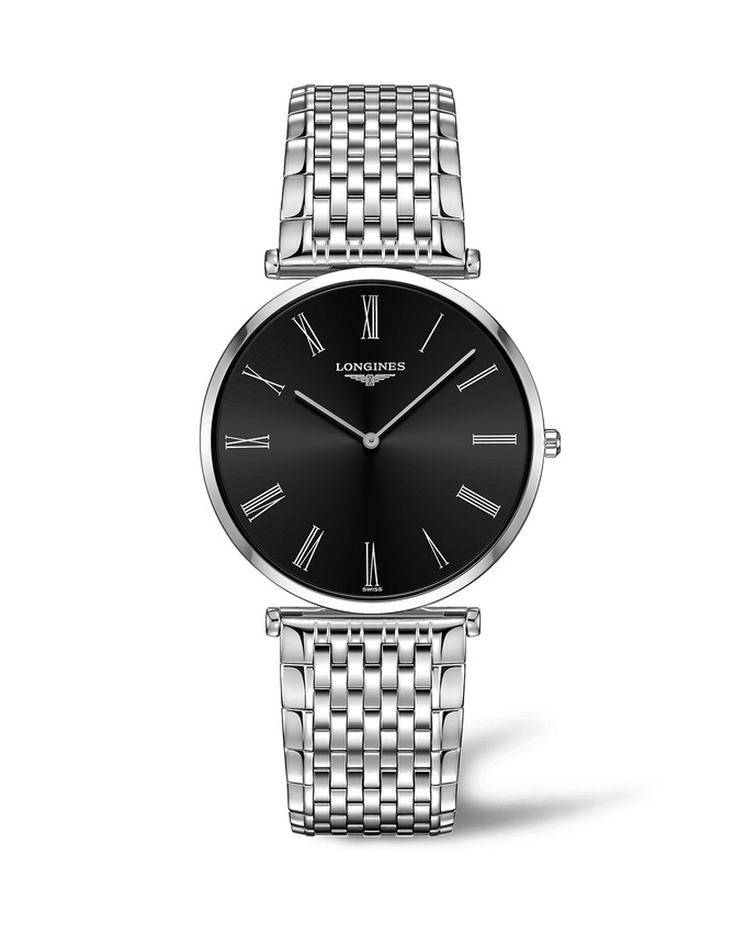 Longines L4.766.4.51.6 : La Grande Classique Quartz 37 Stainless Steel / Black - Roman / Bracelet