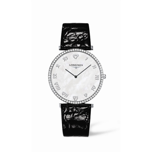 Longines L4.770.0.09.4 : La Grande Classique 37 Quartz Diamond Bezel Heart MOP