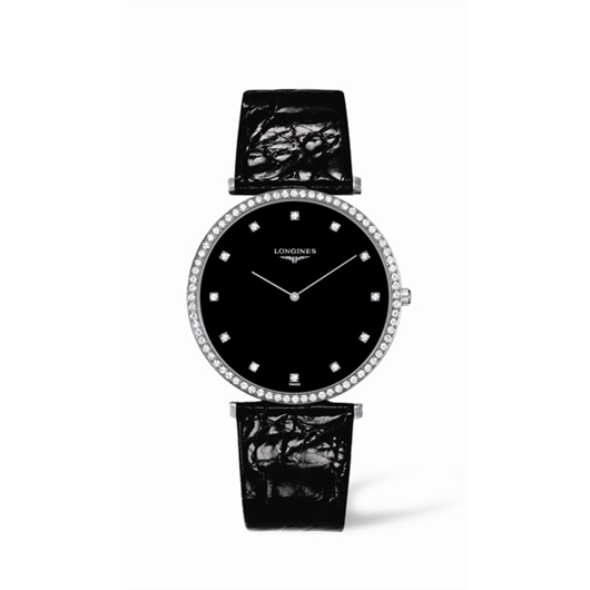 Longines L4.770.0.58.4 : La Grande Classique 37 Quartz Diamond Bezel Black