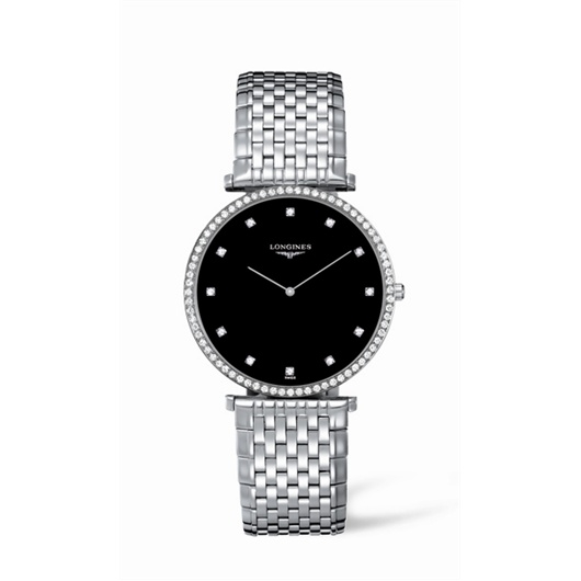 Longines L4.770.0.58.6 : La Grande Classique 37 Quartz Diamond Beze Black Diamondl