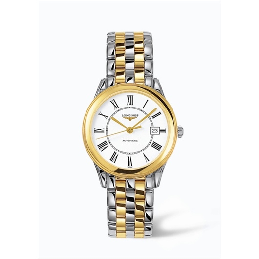 Longines L4.774.3.21.7 : Flagship 35.6 Automatic Two Tone White Roman