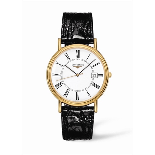 Longines L4.790.2.11.2 : Presence 38.5 Quartz PVD Gold / White - Roman