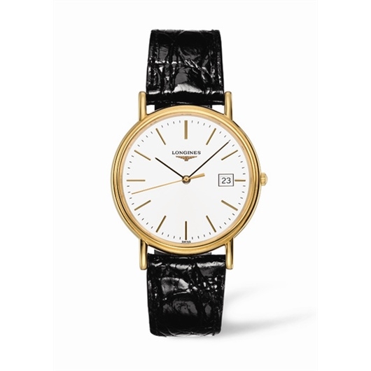 Longines L4.790.2.12.2 : Presence 38.5 Quartz PVD Gold / White