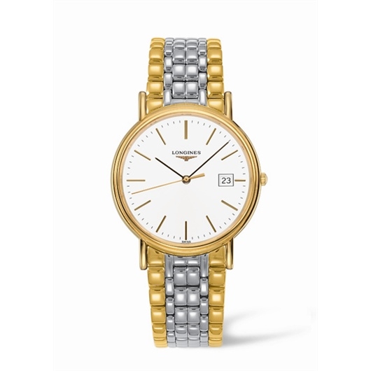 Longines L4.790.2.12.7 : Presence 38.5 Quartz PVD Gold / White / Bracelet
