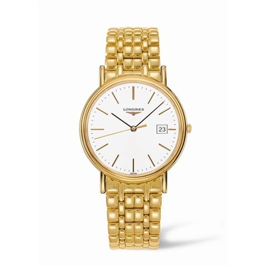 Longines L4.790.2.12.8 : Presence 38.5 Quartz PVD Gold / White / Bracelet