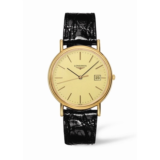 Longines L4.790.2.32.2 : Presence 38.5 Quartz PVD Gold / Champagne