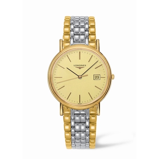 Longines L4.790.2.32.7 : Presence 38.5 Quartz PVD Gold / Champagne / Bracelet