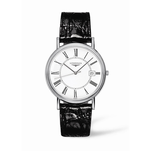 Longines L4.790.4.11.2 : Presence 38.5 Quartz Stainless Steel / White - Roman