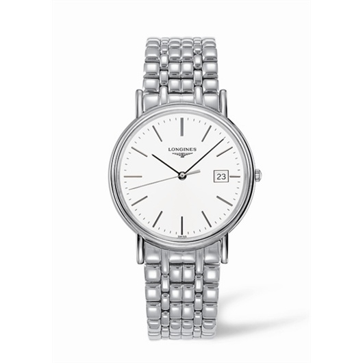 Longines L4.790.4.12.6 : Presence 38.5 Quartz Stainless Steel / White / Bracelet
