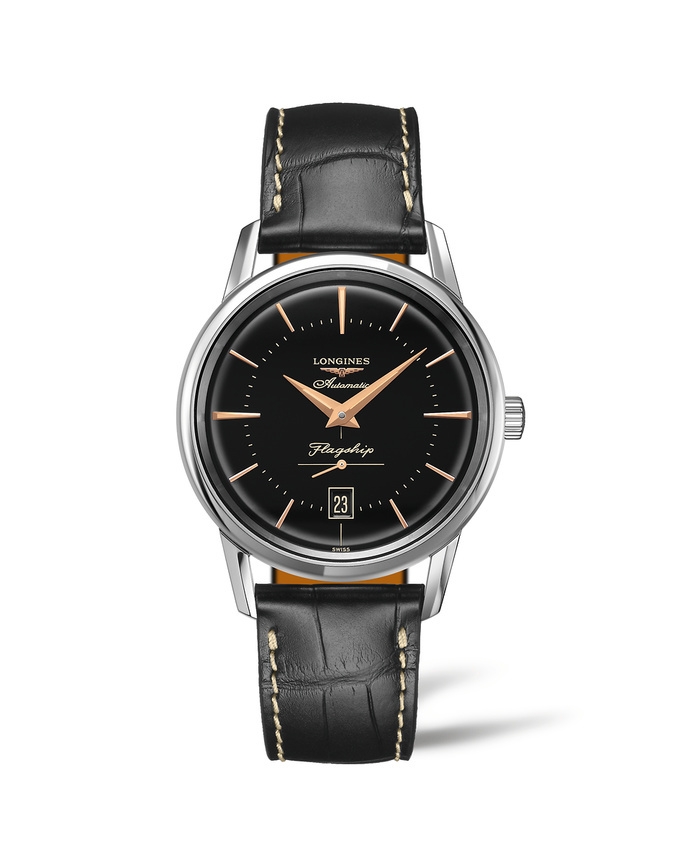 Longines L4.795.4.58.0 : Heritage Flagship Stainless Steel / Black