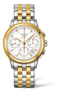Longines L4.803.3.22.7 : Flagship Chronograph Two Tone White