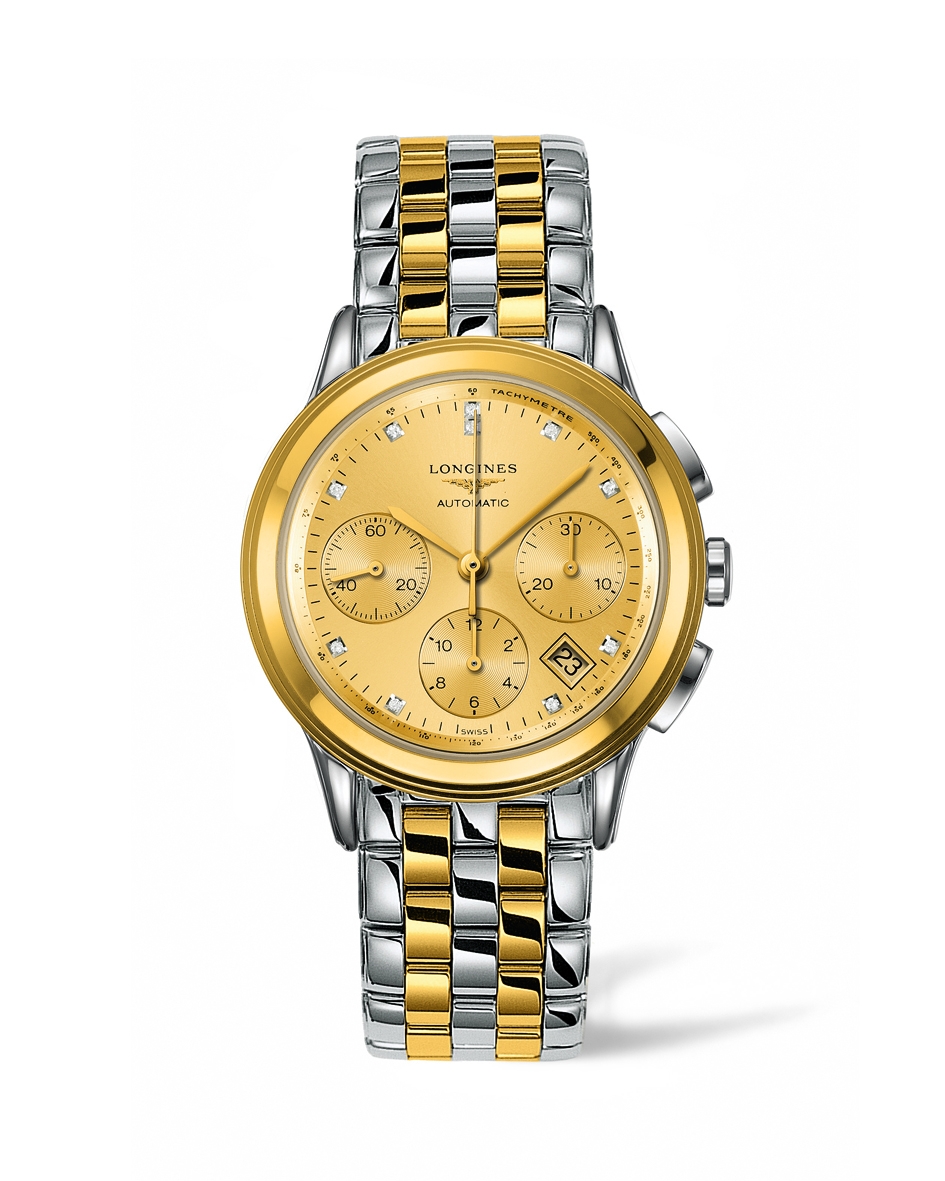 Longines L4.803.3.37.7 : Flagship Chronograph Two Tone Diamond
