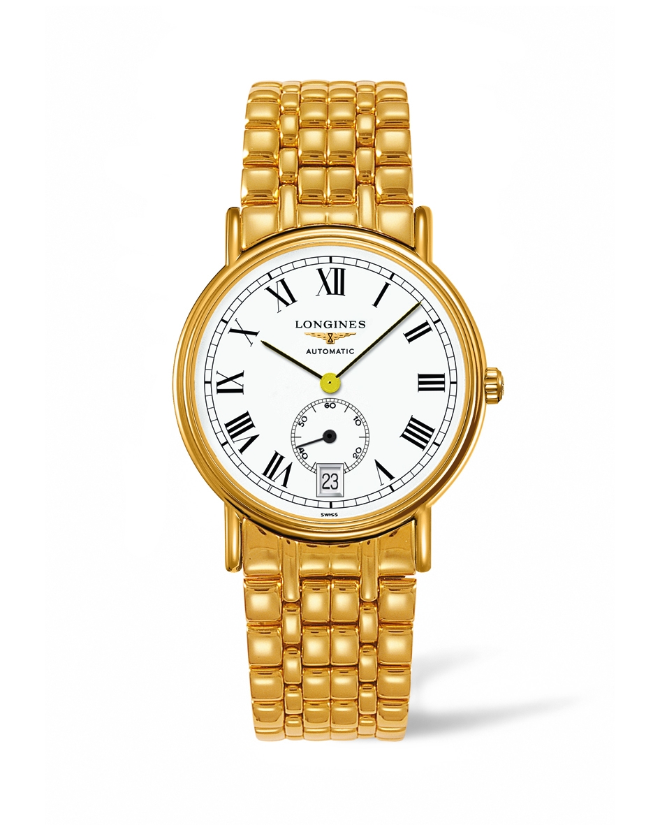 Longines L4.805.2.11.8 : Presence 38.5 Automatic Small Seconds Yellow