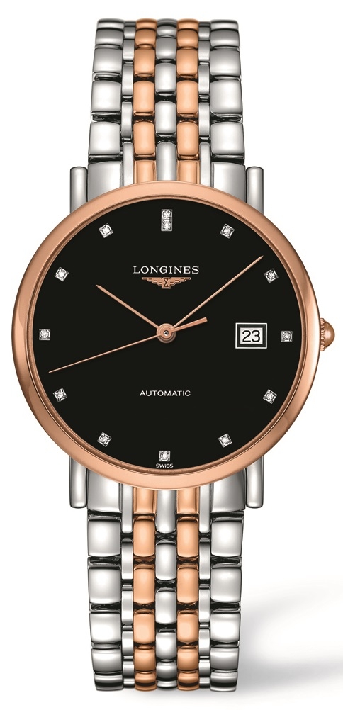 Longines L4.810.5.57.7 : Elegant Collection Automatic 37 Stainless Steel / Red Gold / Black