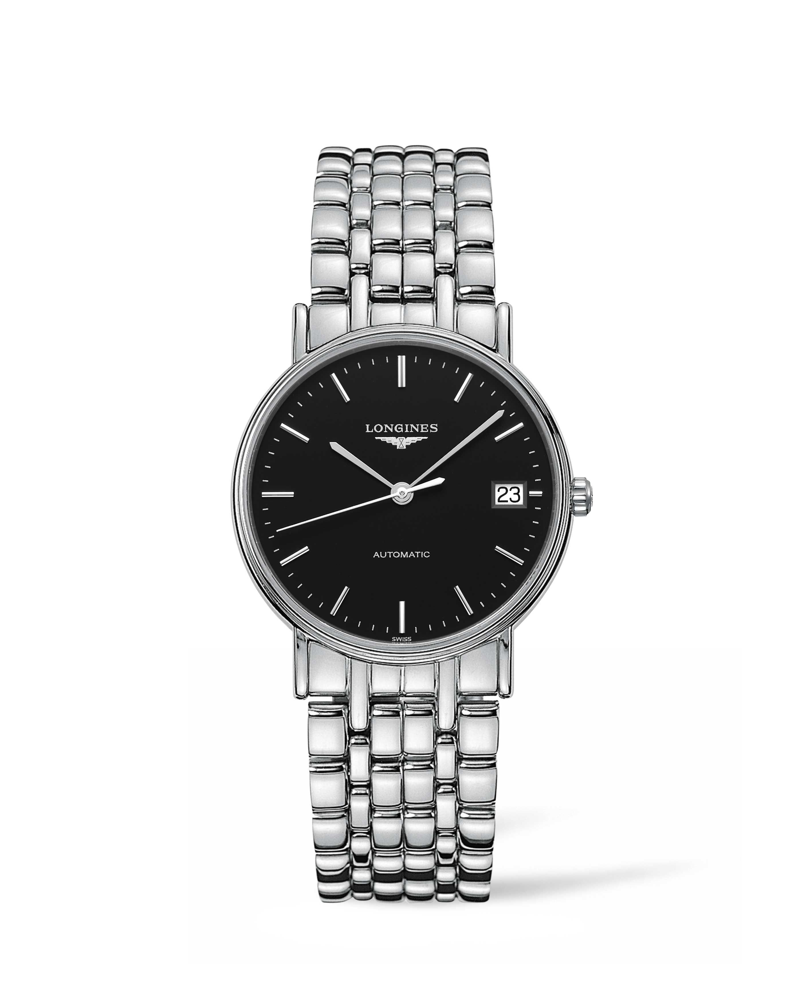Longines L4.821.4.52.6 : Presence Automatic 34.5mm Stainless Steel / Black / Bracelet
