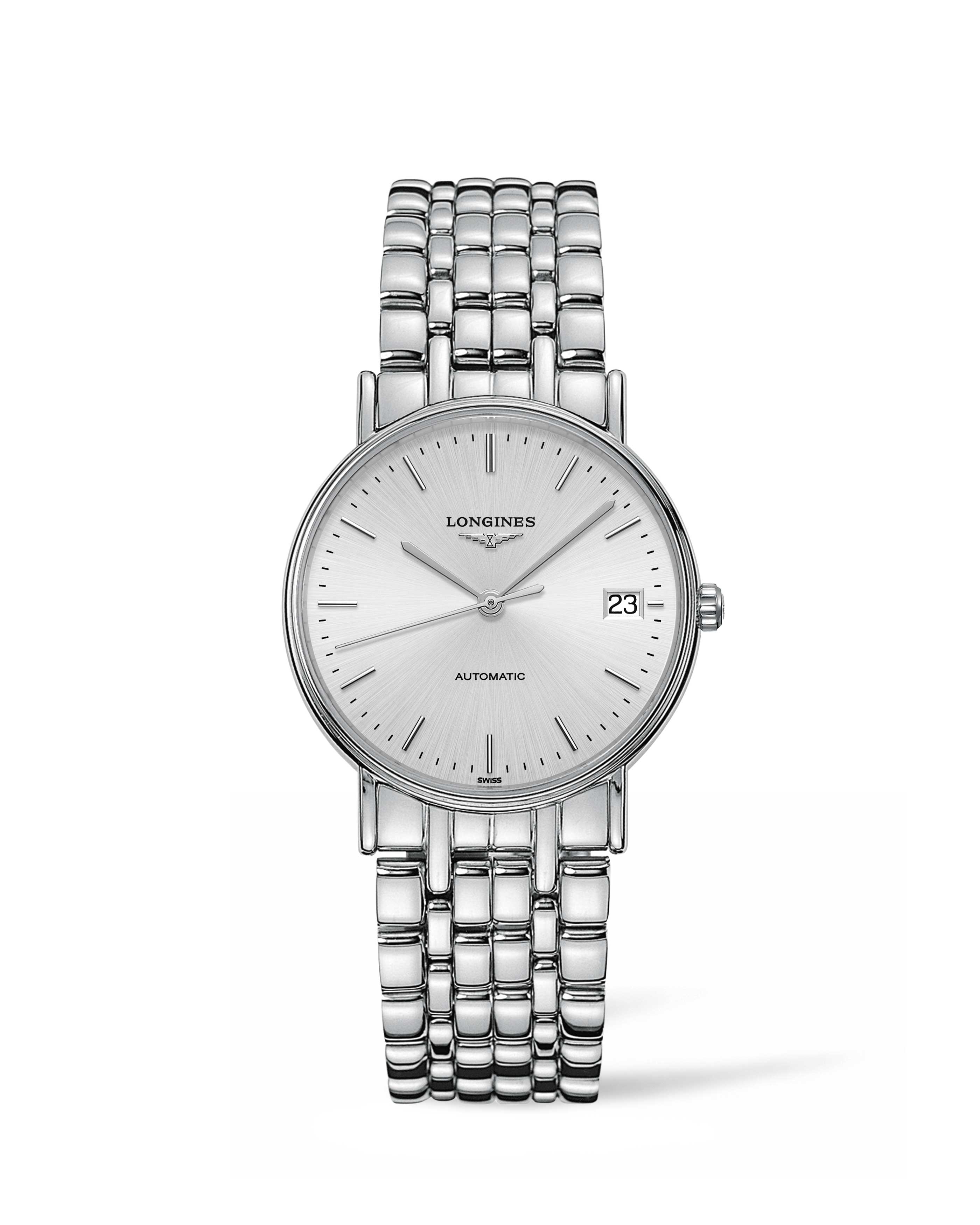 Longines L4.821.4.72.6 : Presence Automatic 34.5mm Stainless Steel / Silver / Bracelet