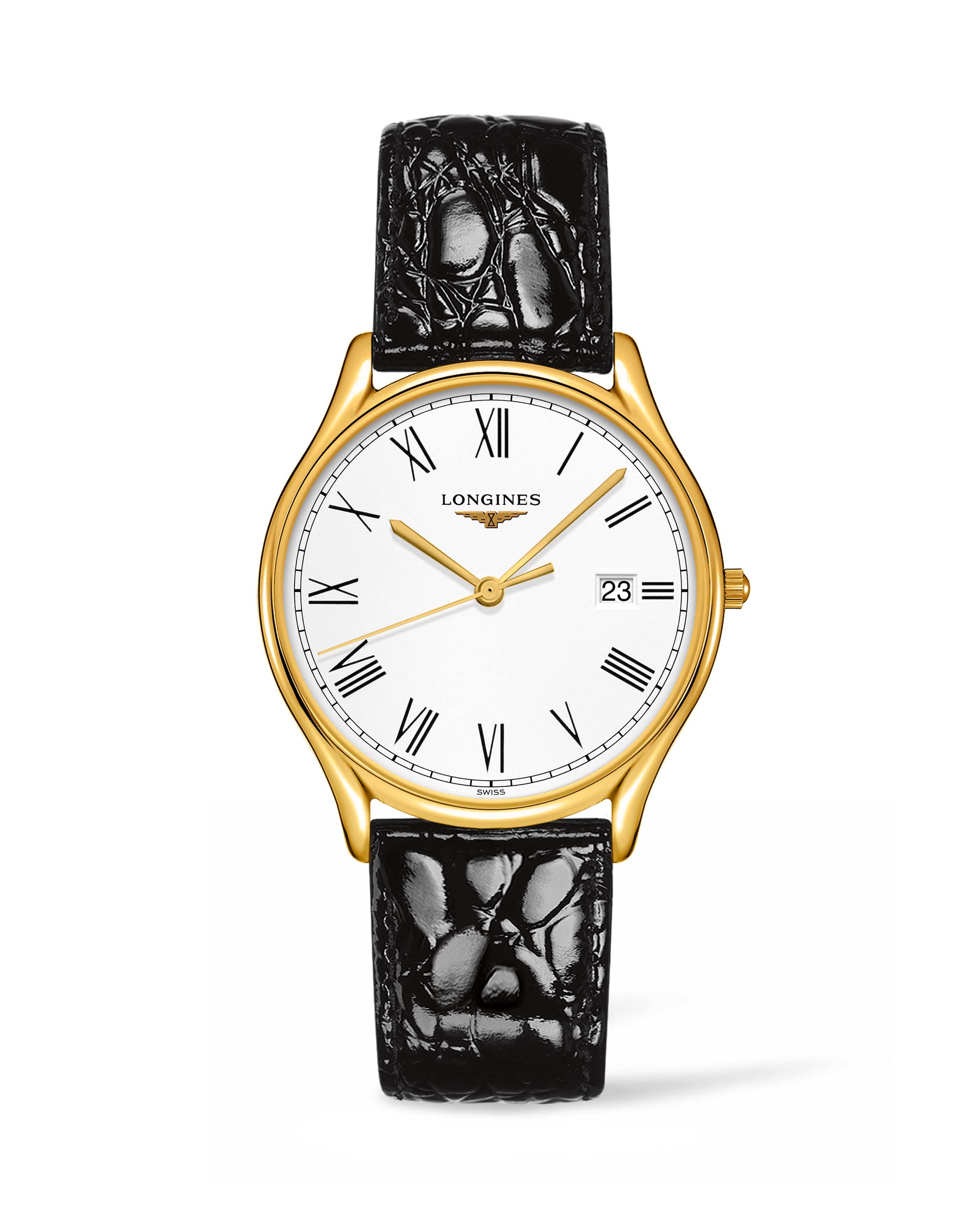 Longines L4.859.2.11.2 : Lyre Quartz 38.5mm PVD Gold / Roman
