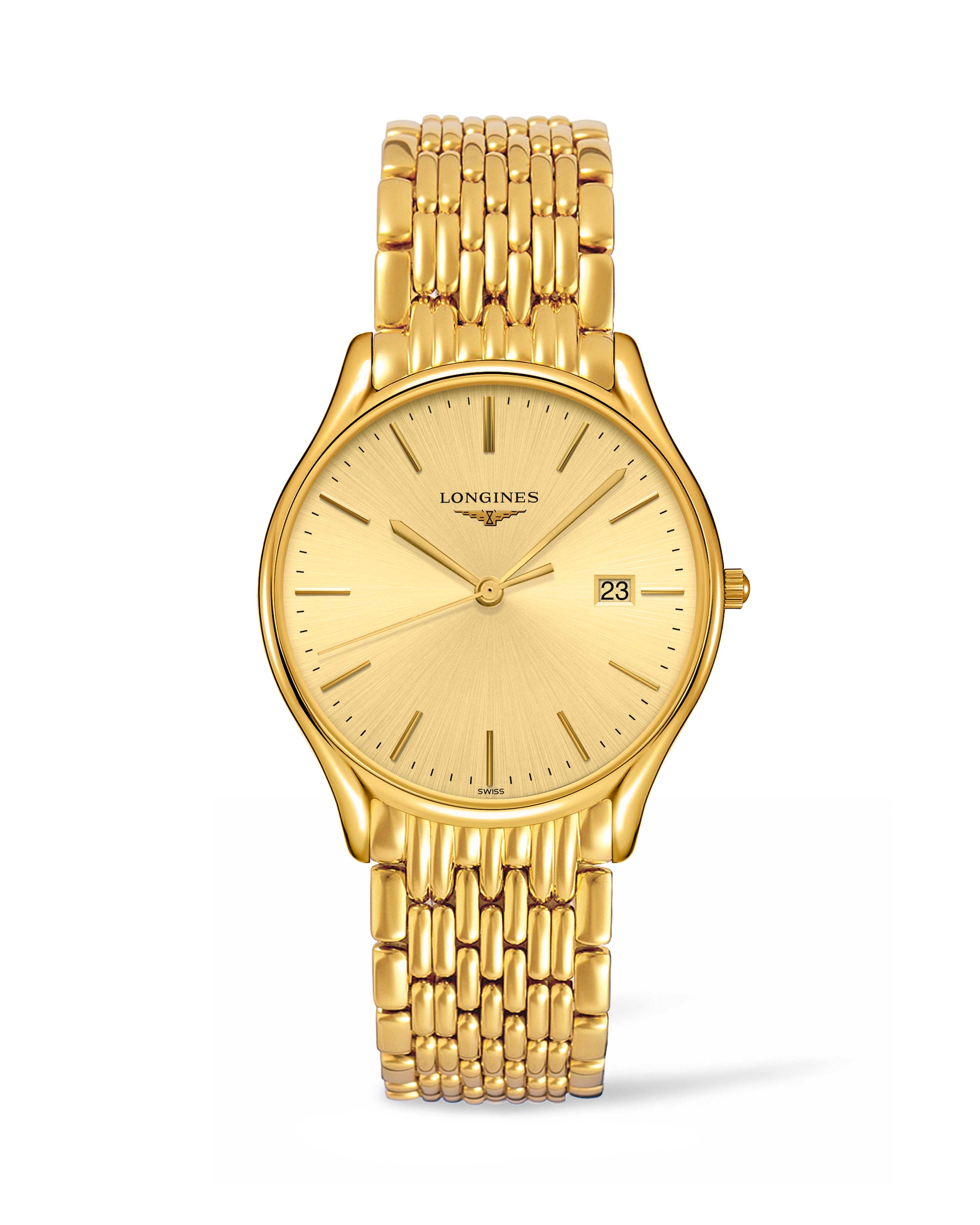 Longines L4.859.2.32.8 : Lyre Quartz 38.5mm PVD Gold / Champagne / Bracelet