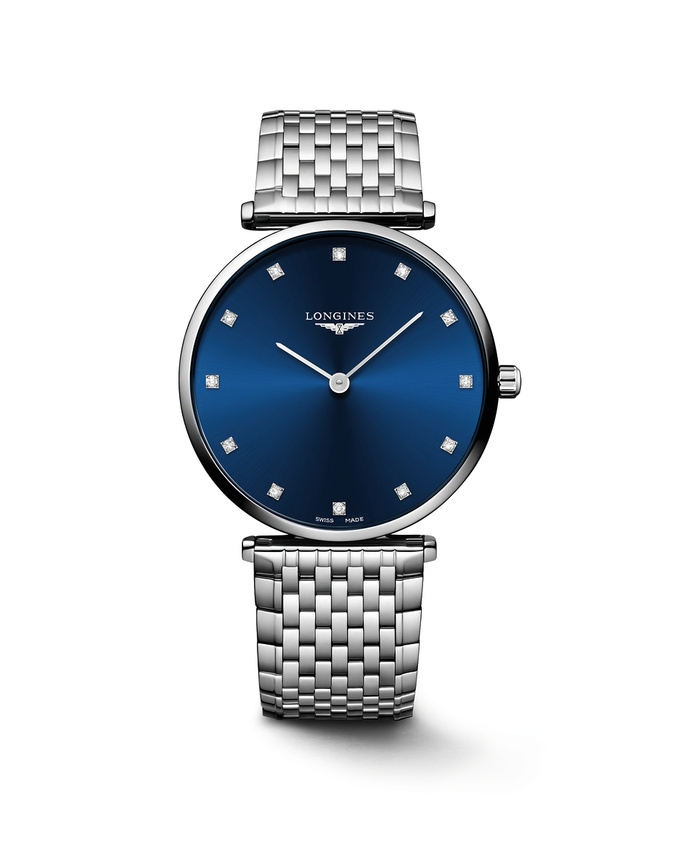 Longines L4.866.4.97.6 : La Grande Classique 38 Stainless Steel / Blue - Diamond / Bracelet