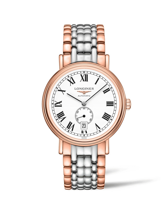 Longines L4.905.1.11.7 : Presence 40 Small Seconds PVD Red / White - Roman / Bracelet