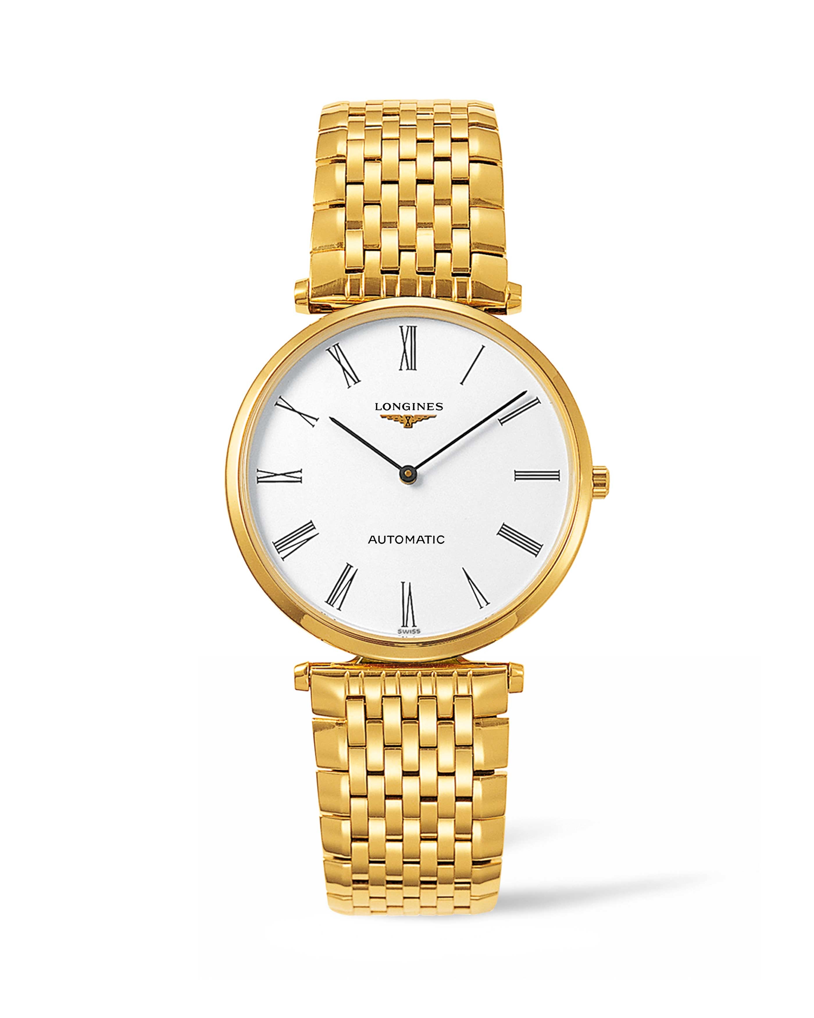 Longines L4.908.2.11.8 : La Grande Classique Automatic 36 Gold / White Roman / Bracelet