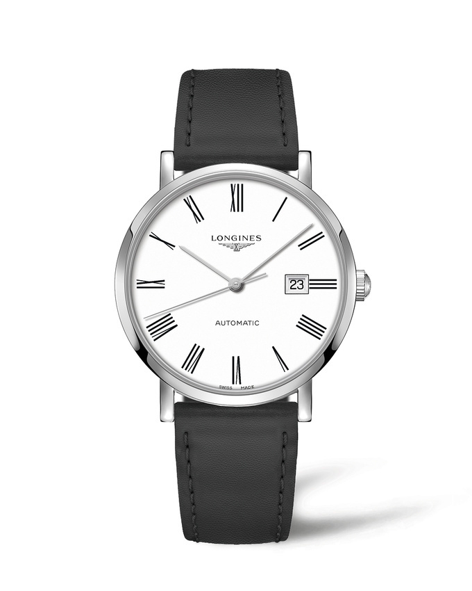 Longines L4.911.4.11.2 : Elegant Collection Automatic 41 Stainless Steel / White - Roman