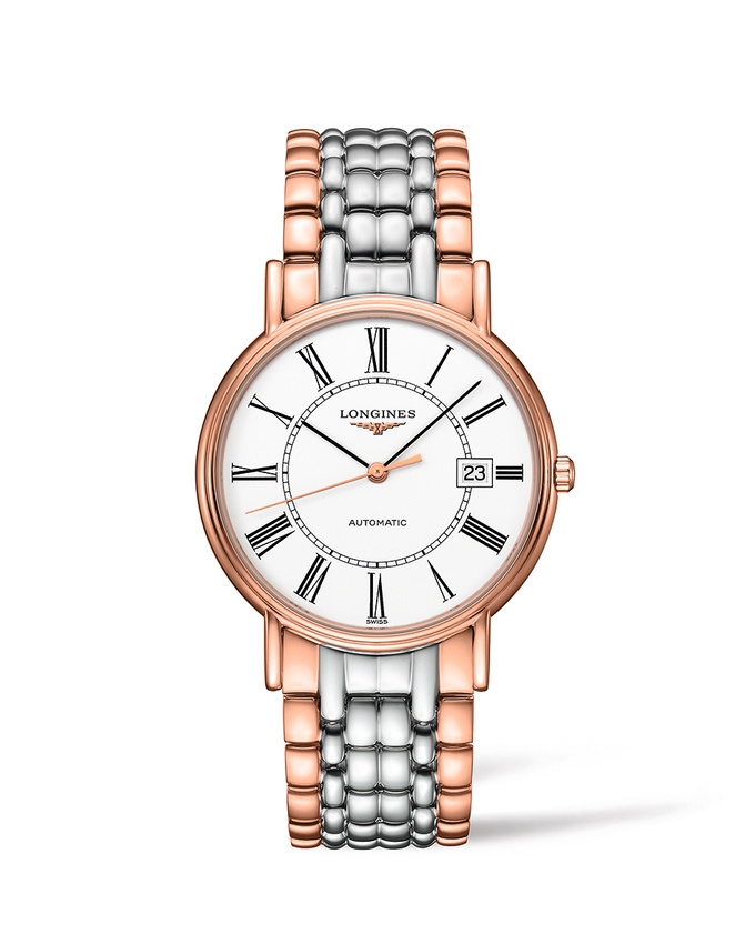 Longines L4.921.1.11.7 : Presence 38.5 Automatic PVD Red / White - Roman / Bracelet