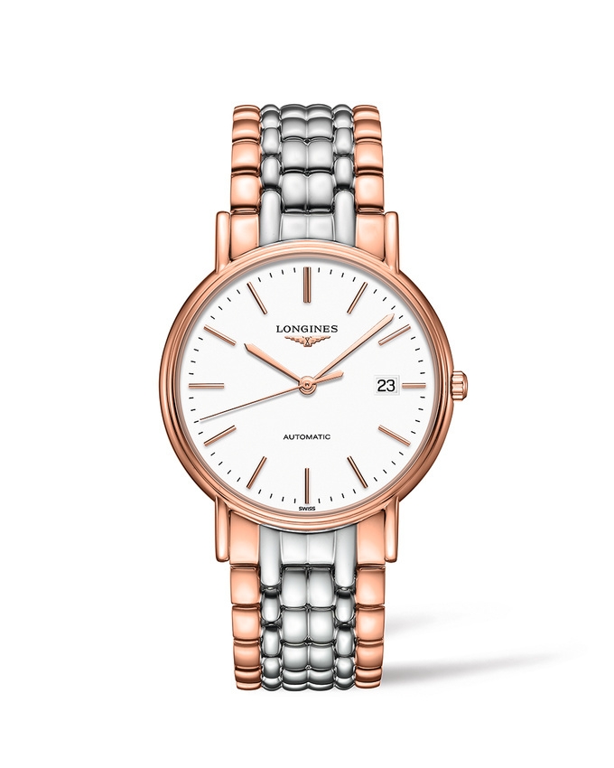 Longines L4.921.1.12.7 : Presence 38.5 Automatic PVD Red / White / Bracelet