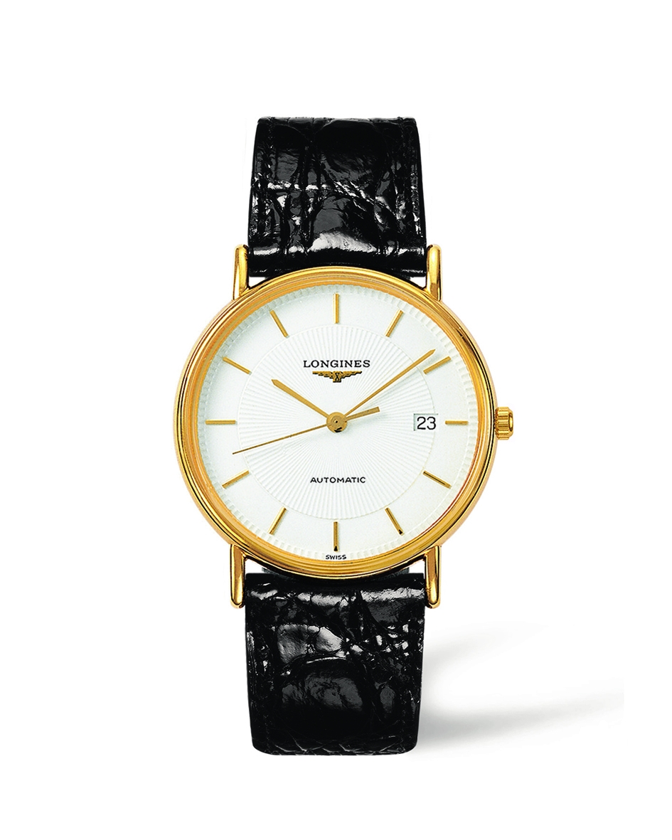 Longines L4.921.2.18.2 : Presence 38.5 Automatic PVD Gold / White / Strap