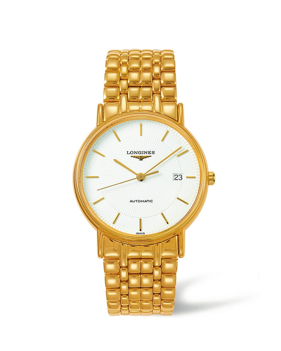 Longines L4.921.2.18.8 : Presence 38.5 Automatic PVD Gold / White / Bracelet