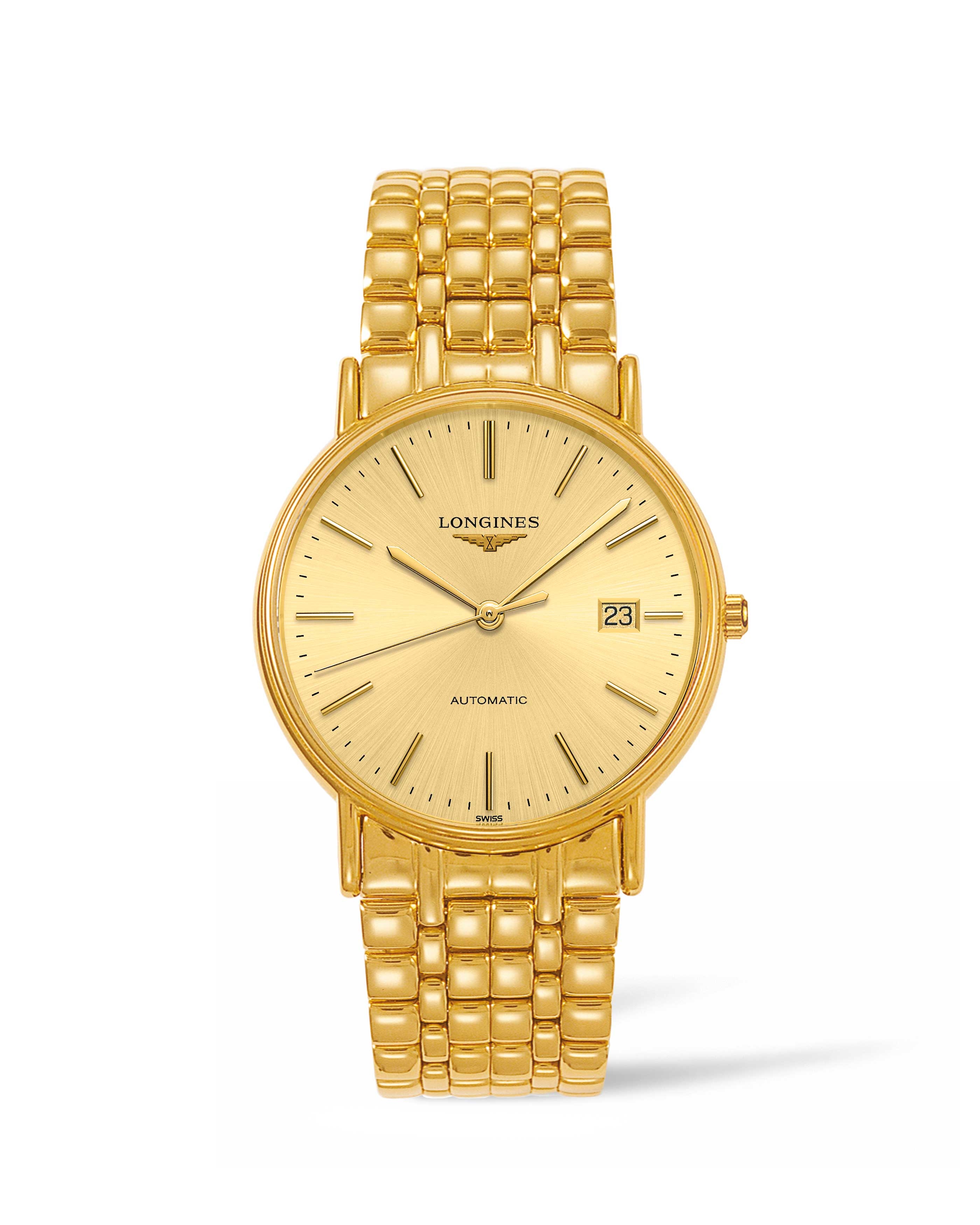 Longines L4.921.2.32.8 : Presence 38.5 Automatic PVD Gold / Champagne / Bracelet