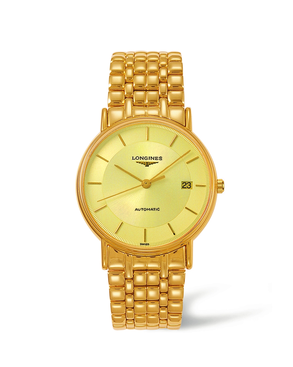 Longines L4.921.2.42.8 : Presence 38.5 Automatic PVD Gold / Champagne / Bracelet