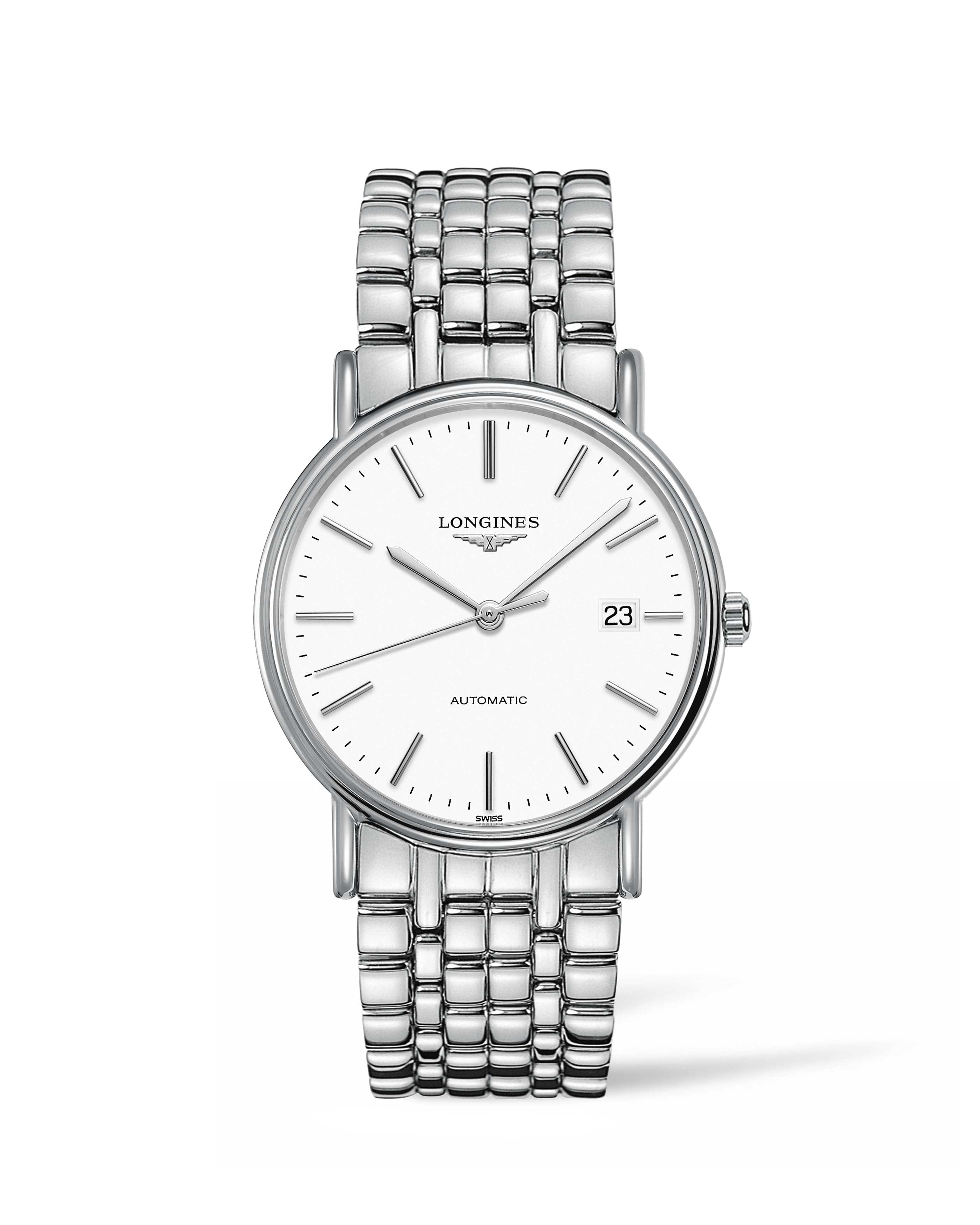 Longines L4.921.4.12.6 : Presence 38.5 Automatic Stainless Steel / White / Bracelet
