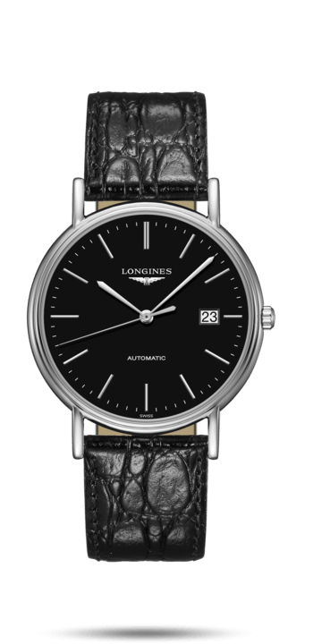 Longines L4.921.4.52.2 : Presence 38.5 Automatic Stainless Steel / Black / Strap